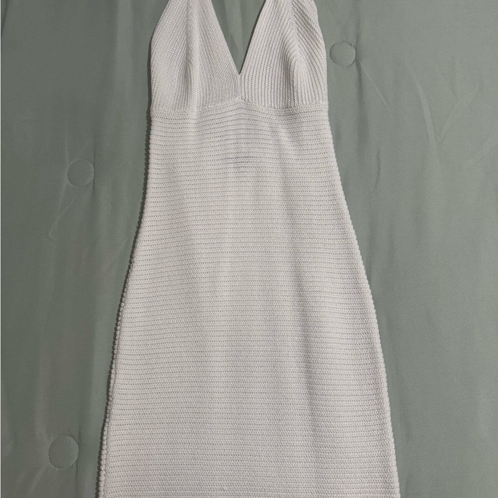 White Halter Dress